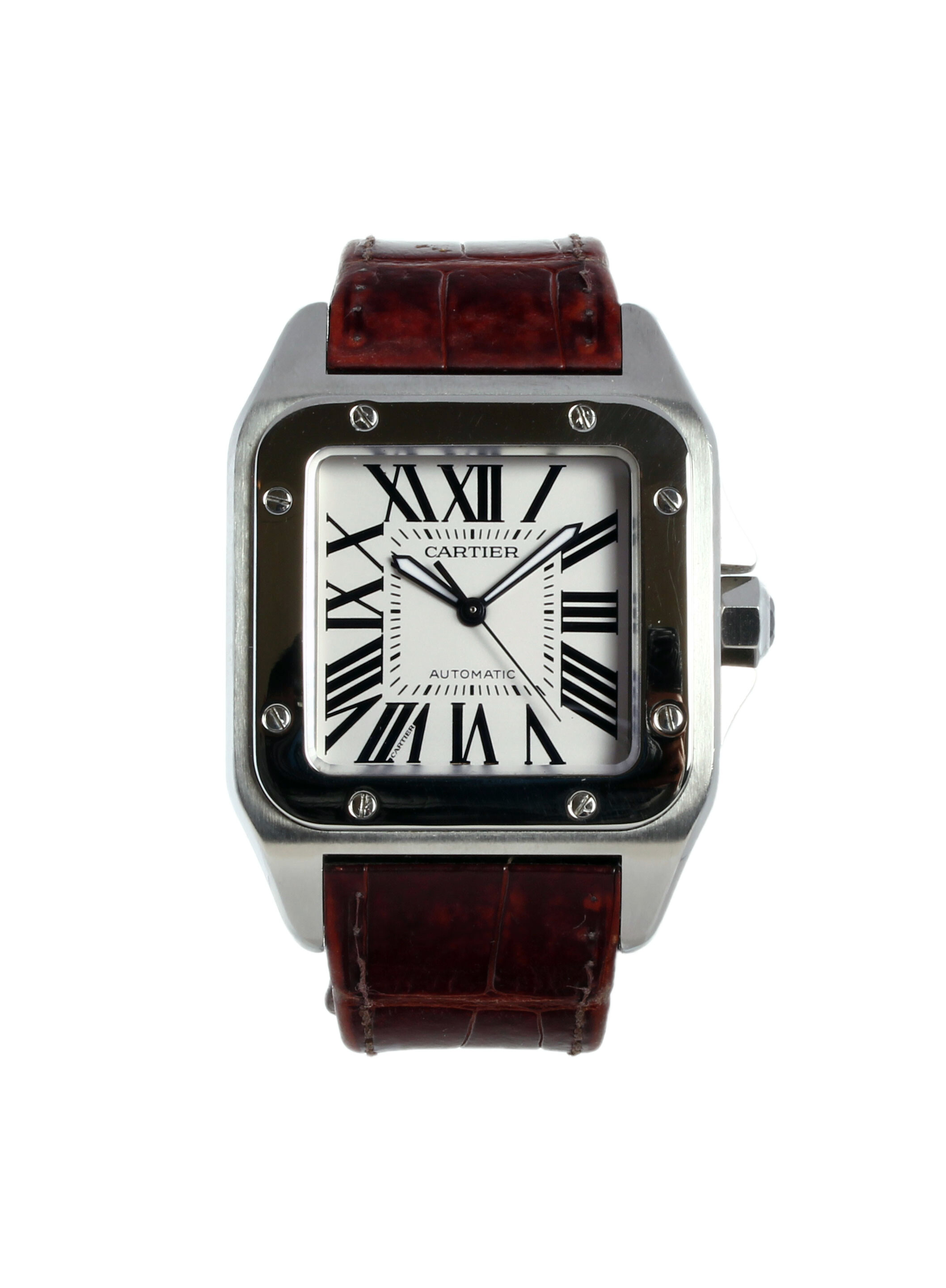 2656 Cartier Santos 100 XL White/Leather51x38 mm USED € 3.850